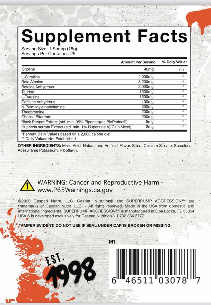 Gaspari Nutrition SuperPump Aggression
