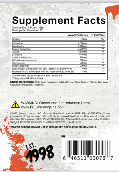 Gaspari Nutrition SuperPump Aggression